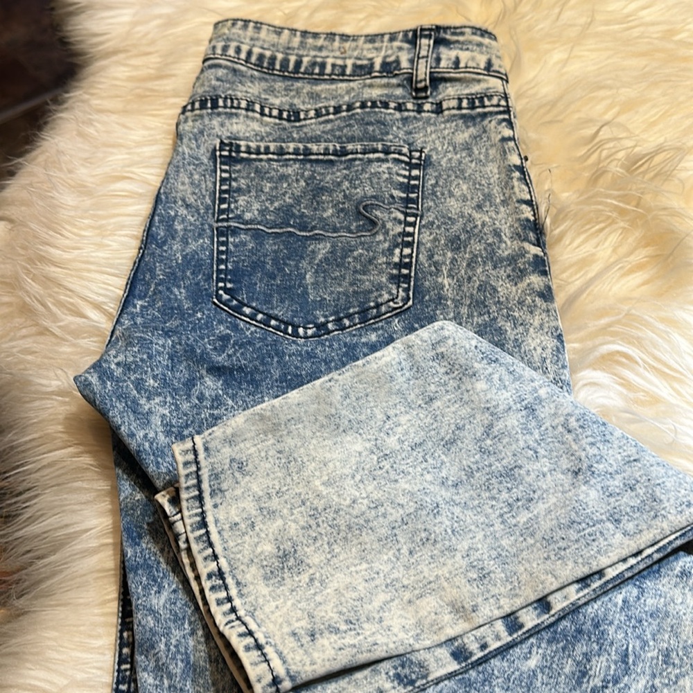 Low rise Denim stretch jean slim splotchy